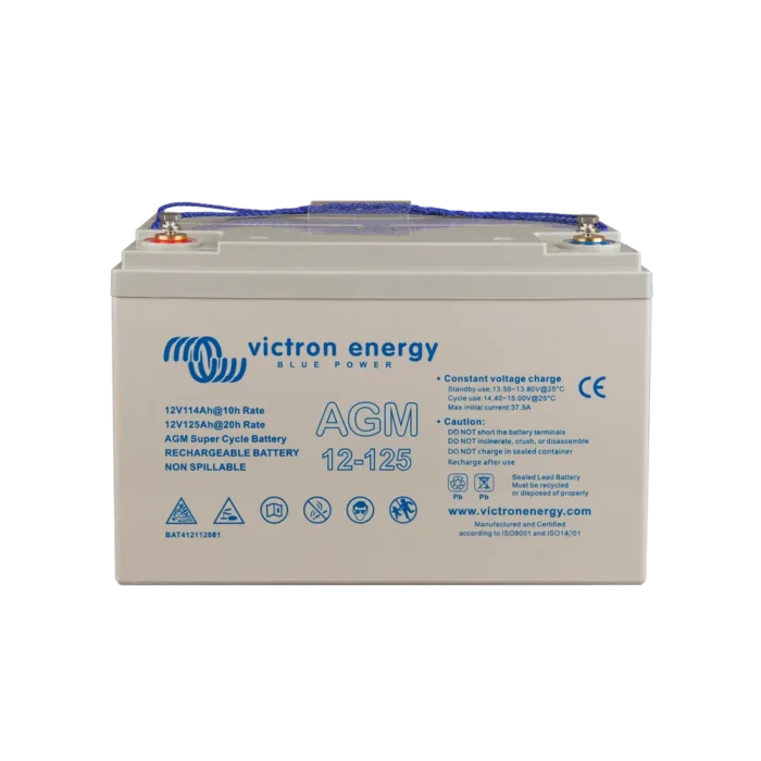 Victron AGM Deep Cycle 12V 125Ah akü (ön açılı)